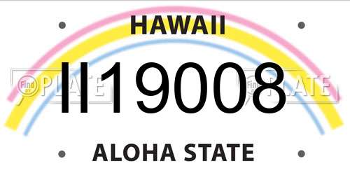 II19008 Hawaii License Plate