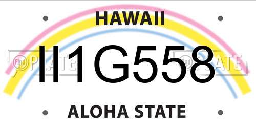 II1G558 Hawaii License Plate