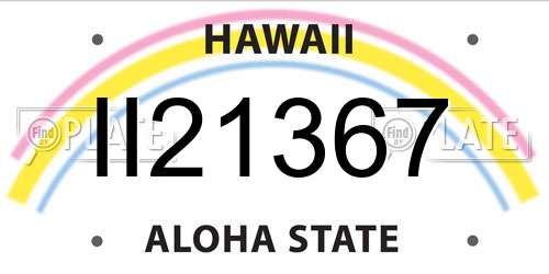 II21367 Hawaii License Plate
