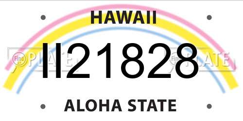 II21828 Hawaii License Plate