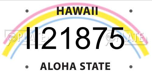II21875 Hawaii License Plate
