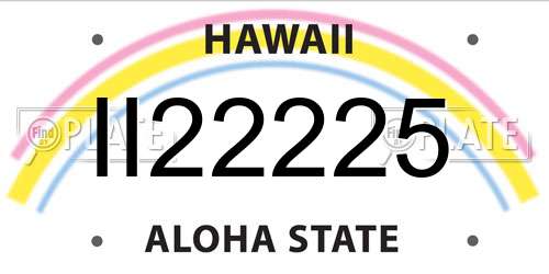 II22225 Hawaii License Plate