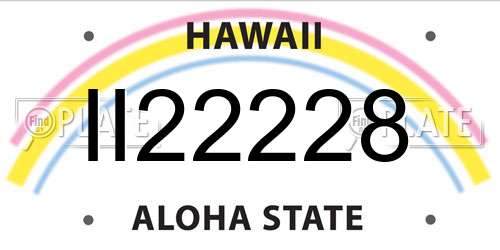II22228 Hawaii License Plate