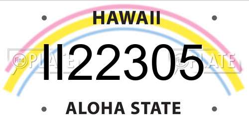 II22305 Hawaii License Plate