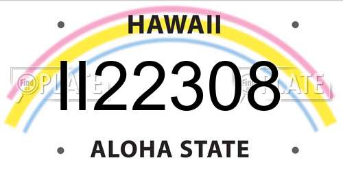 II22308 Hawaii License Plate