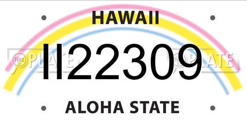 II22309 Hawaii License Plate