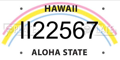 II22567 Hawaii License Plate