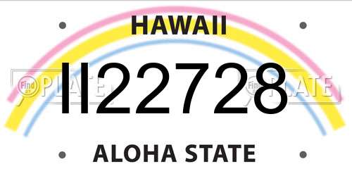 II22728 Hawaii License Plate
