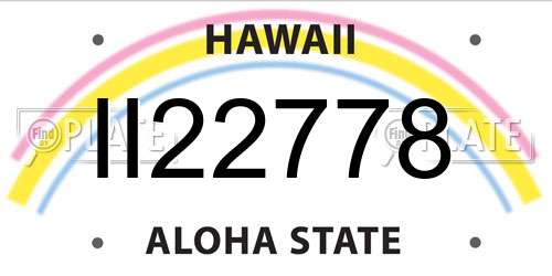 II22778 Hawaii License Plate