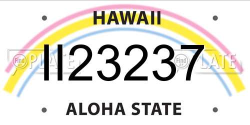 II23237 Hawaii License Plate