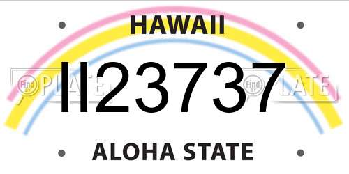 II23737 Hawaii License Plate