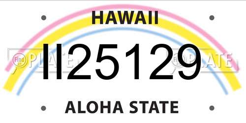II25129 Hawaii License Plate