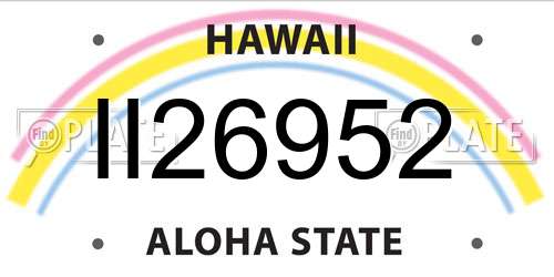 II26952 Hawaii License Plate