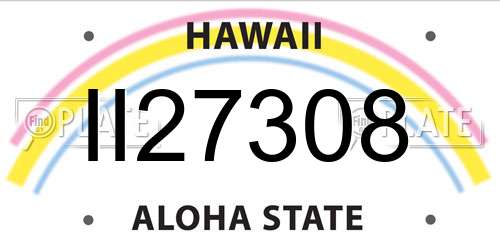 II27308 Hawaii License Plate