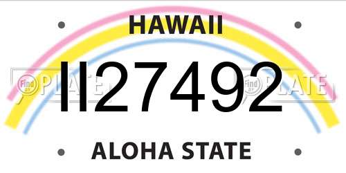 II27492 Hawaii License Plate