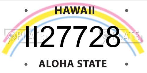 II27728 Hawaii License Plate