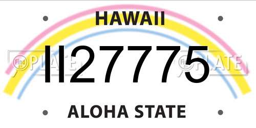 II27775 Hawaii License Plate