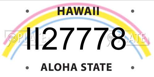 II27778 Hawaii License Plate