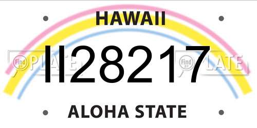 II28217 Hawaii License Plate