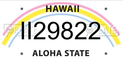 II29822 Hawaii License Plate