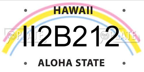 II2B212 Hawaii License Plate