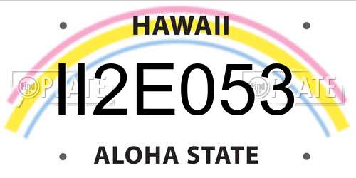 II2E053 Hawaii License Plate