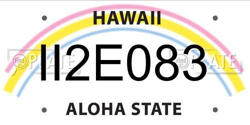 II2E083 Hawaii License Plate