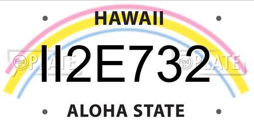 II2E732 Hawaii License Plate