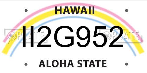 II2G952 Hawaii License Plate