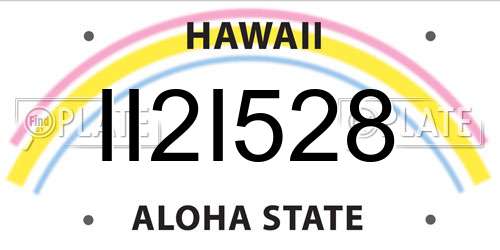 II2I528 Hawaii License Plate