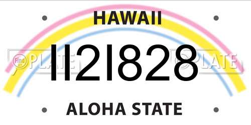 II2I828 Hawaii License Plate