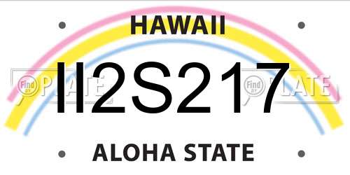 II2S217 Hawaii License Plate