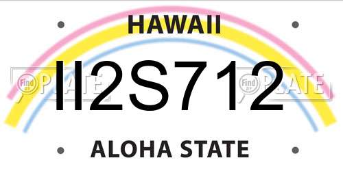 II2S712 Hawaii License Plate