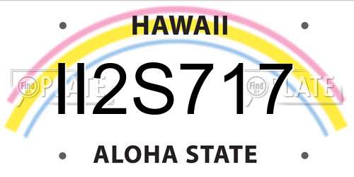 II2S717 Hawaii License Plate