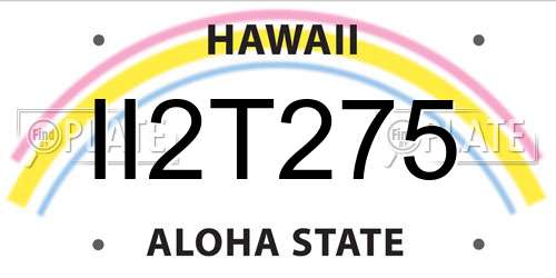 II2T275 Hawaii License Plate