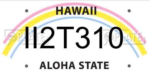 II2T310 Hawaii License Plate