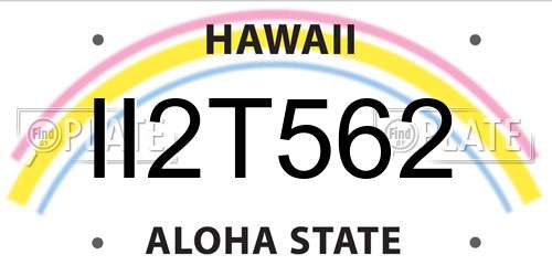 II2T562 Hawaii License Plate