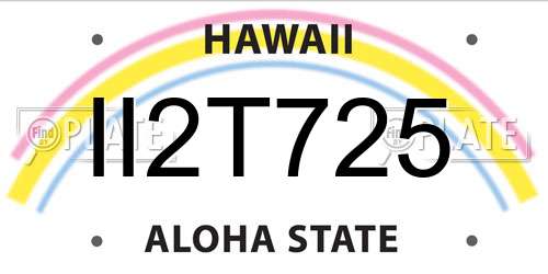 II2T725 Hawaii License Plate