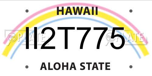 II2T775 Hawaii License Plate
