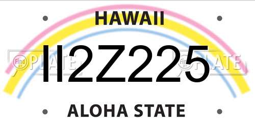II2Z225 Hawaii License Plate
