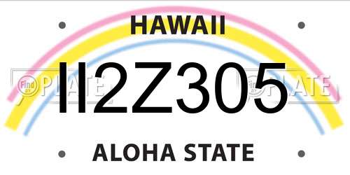 II2Z305 Hawaii License Plate