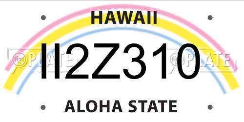 II2Z310 Hawaii License Plate