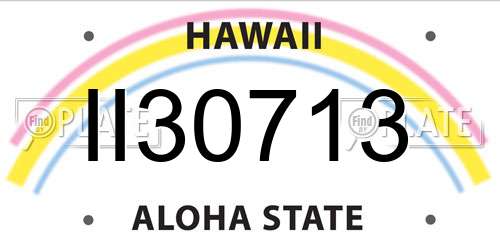 II30713 Hawaii License Plate