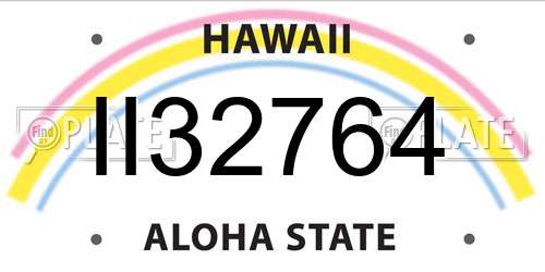 II32764 Hawaii License Plate