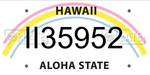 II35952 Hawaii License Plate