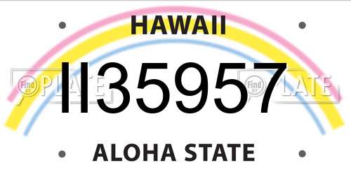 II35957 Hawaii License Plate