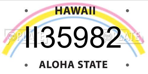 II35982 Hawaii License Plate