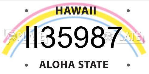 II35987 Hawaii License Plate