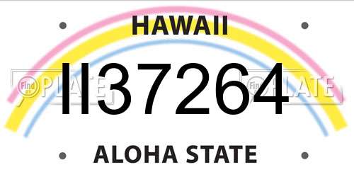 II37264 Hawaii License Plate