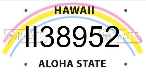 II38952 Hawaii License Plate